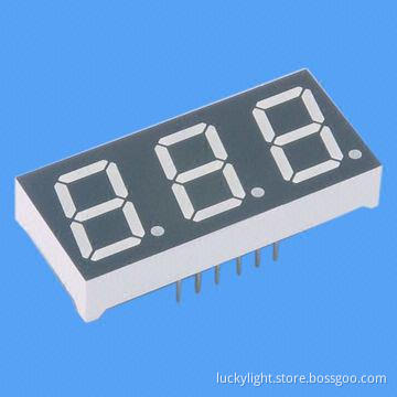 Yellow Color Three-digit 7 Segment LED Display, Common Cathode or Common Anode